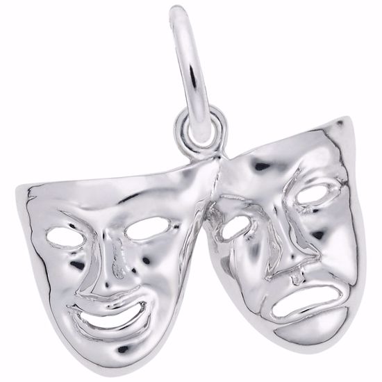 Picture of Comedy & Tragedy Charm Pendant - Sterling Silver