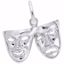 Picture of Comedy & Tragedy Charm Pendant - Sterling Silver