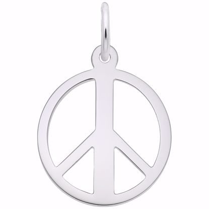 Picture of Peace Symbol Charm Pendant - Sterling Silver