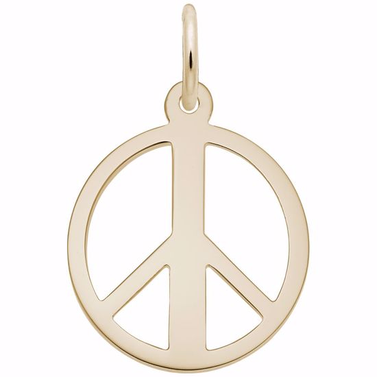 Picture of Peace Symbol Charm Pendant - 14K Gold