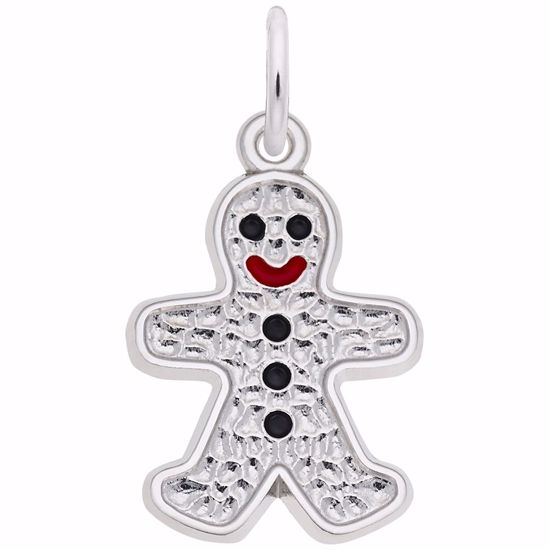 Picture of Gingerbread Man Charm Pendant - Sterling Silver