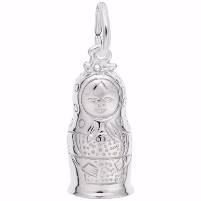 Picture of Matryoshk Doll Charm Pendant - Sterling Silver