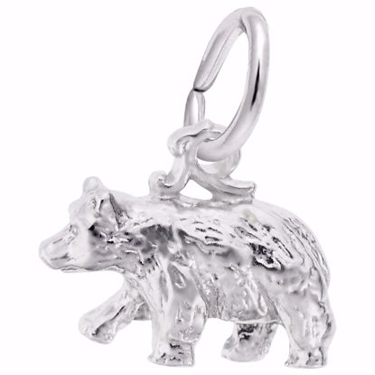 Picture of Black Bear Small Charm Pendant - Sterling Silver