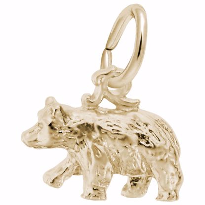 Picture of Black Bear Small Charm Pendant - 14K Gold