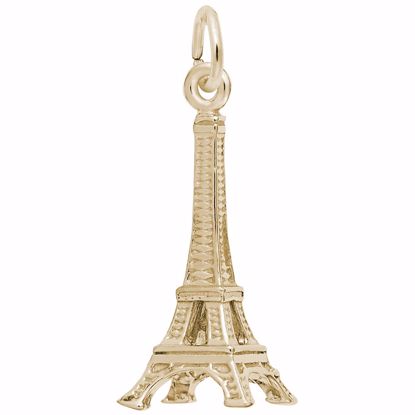 Picture of Eiffel Tower Charm Pendant - 14K Gold