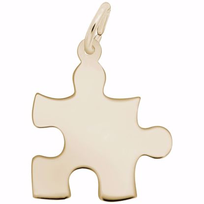 Picture of Puzzle Piece Charm Pendant - 14K Gold
