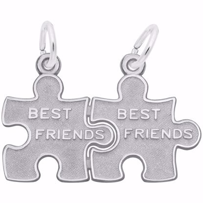 Picture of Best Friend Puzzle Charm Pendant - Sterling Silver