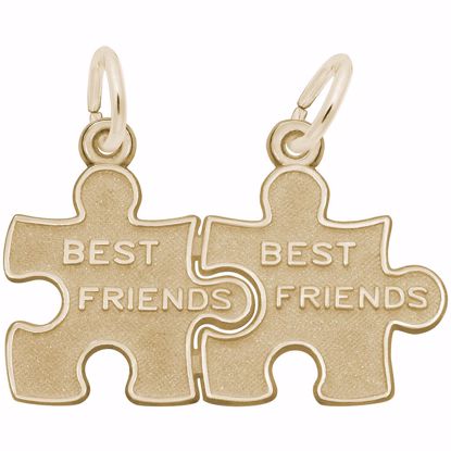 Picture of Best Friend Puzzle Charm Pendant - 14K Gold
