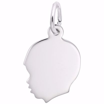 Picture of Boys Head Charm Pendant - Sterling Silver
