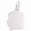 Picture of Girls Head Charm Pendant - Sterling Silver