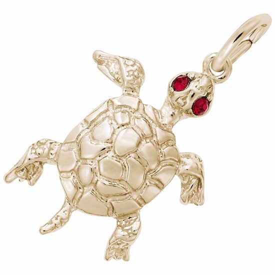 Picture of Turtle Charm Pendant - 14K Gold
