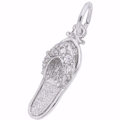 Picture of Sandal - Syn White Cz Charm Pendant - Sterling Silver
