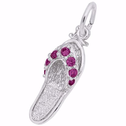 Picture of Sandal - Ruby Red Charm Pendant - Sterling Silver