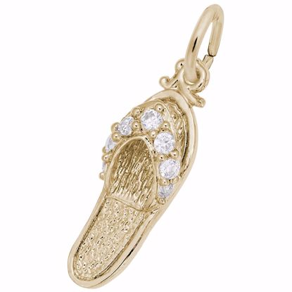 Picture of Sandal - Syn White Cz Charm Pendant - 14K Gold