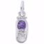 Picture of 02 Babyshoe-Feb Charm Pendant - Sterling Silver