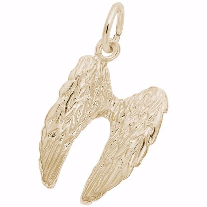 Picture of Angel Wings Charm Pendant - 14K Gold