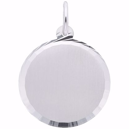 Picture of Round Disc Dia Cut Charm Pendant - Sterling Silver