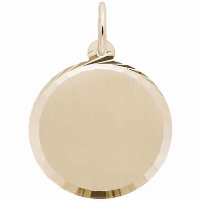 Picture of Round Disc Dia Cut Charm Pendant - 14K Gold