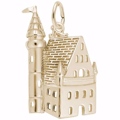 Picture of Castle Charm Pendant - 14K Gold