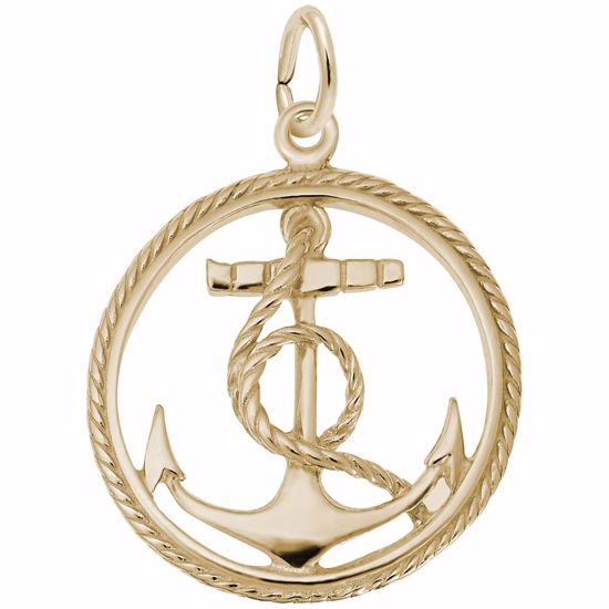 Picture of Anchor Charm Pendant - 14K Gold