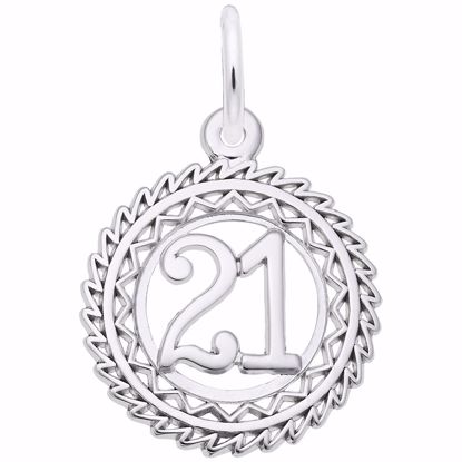 Picture of Number 21 Charm Pendant - Sterling Silver