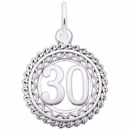 Picture of Number 30 Charm Pendant - Sterling Silver