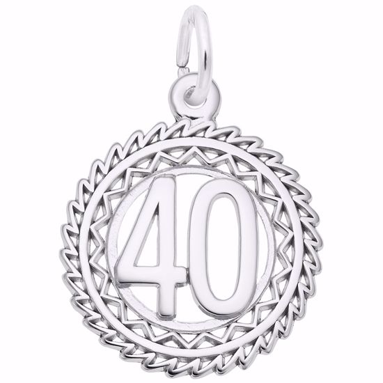 Picture of Number 40 Charm Pendant - Sterling Silver