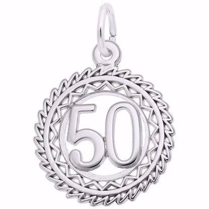 Picture of Number 50 Charm Pendant - Sterling Silver