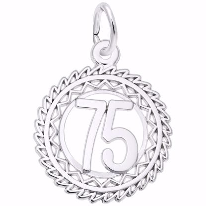 Picture of Number 75 Charm Pendant - Sterling Silver