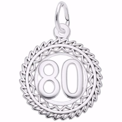 Picture of Number 80 Charm Pendant - Sterling Silver