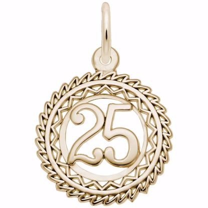 Picture of Number 25 Charm Pendant - 14K Gold