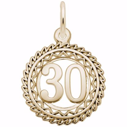 Picture of Number 30 Charm Pendant - 14K Gold