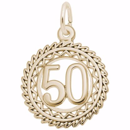 Picture of Number 50 Charm Pendant - 14K Gold