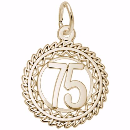 Picture of Number 75 Charm Pendant - 14K Gold