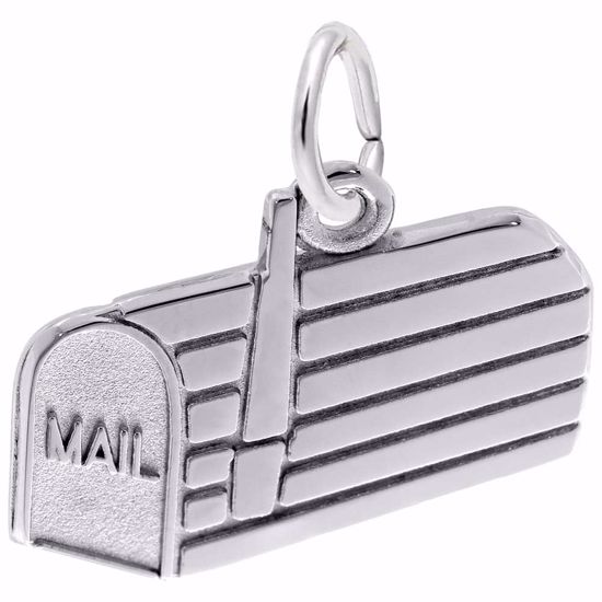 Picture of Mail Box Charm Pendant - Sterling Silver