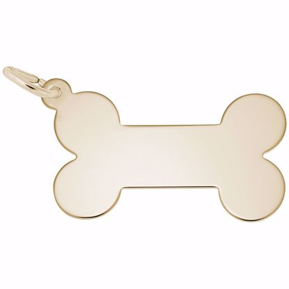 Picture of Dog Bone Charm Pendant - 14K Gold