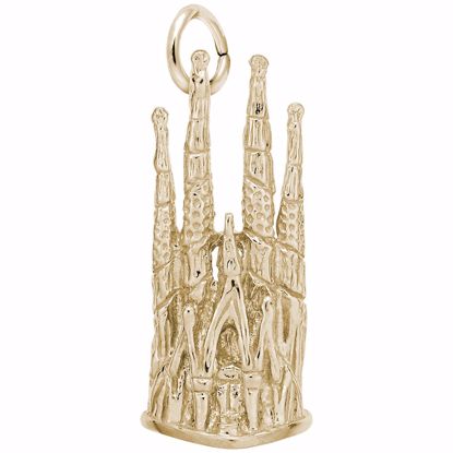 Picture of Barcelona Cathedral Charm Pendant - 14K Gold