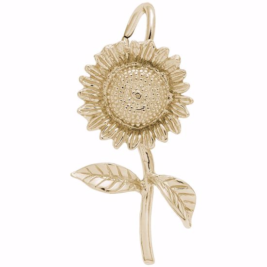 Picture of Sunflower Charm Pendant - 14K Gold
