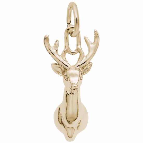 Picture of Deerhead Charm Pendant - 14K Gold