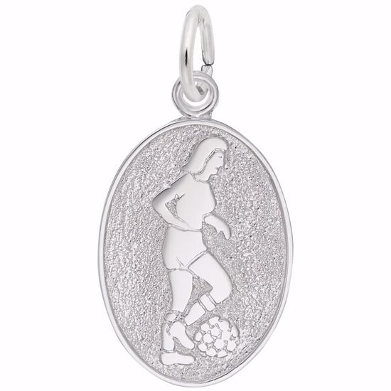 Picture of Female Soccer Charm Pendant - Sterling Silver