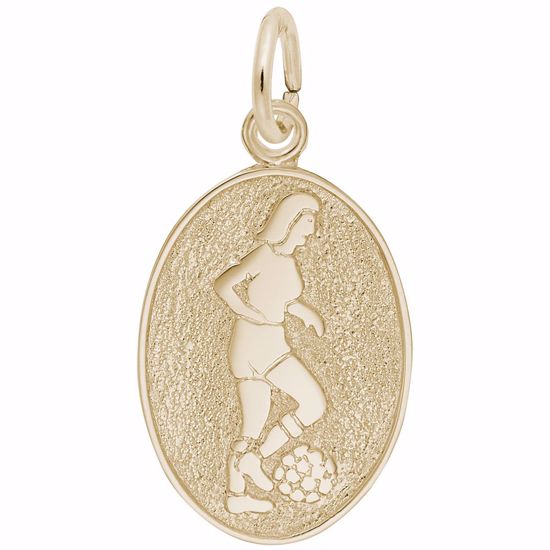 Picture of Female Soccer Charm Pendant - 14K Gold