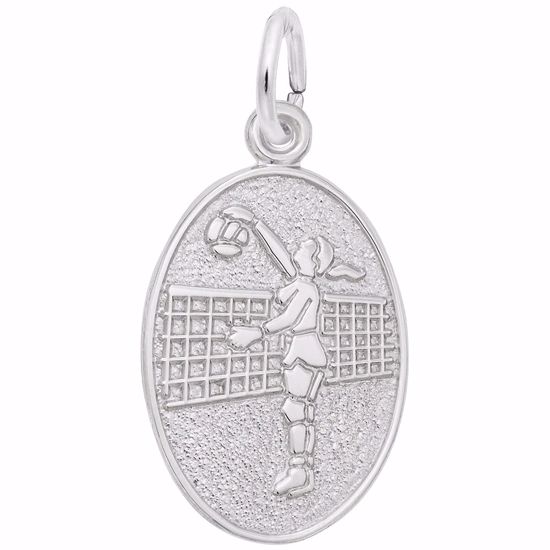 Picture of Female Volleyball Charm Pendant - Sterling Silver