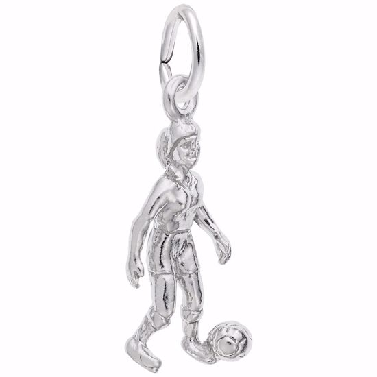 Picture of Female Soccer Charm Pendant - Sterling Silver