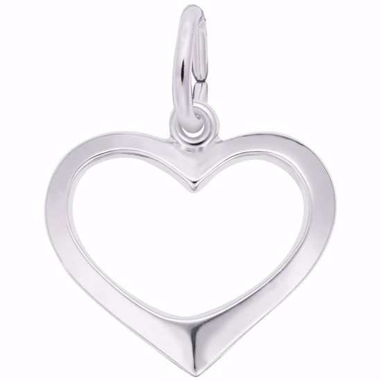 Picture of Open Heart Charm Pendant - Sterling Silver