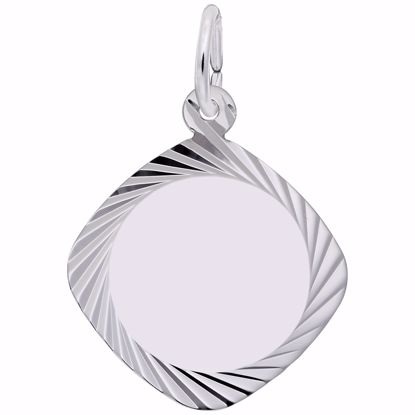 Picture of Square Disc Charm Pendant - Sterling Silver
