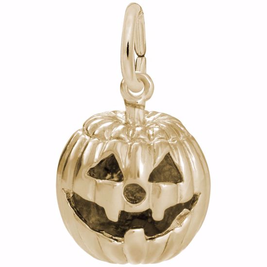 Picture of Jack O Lantern Charm Pendant - 14K Gold