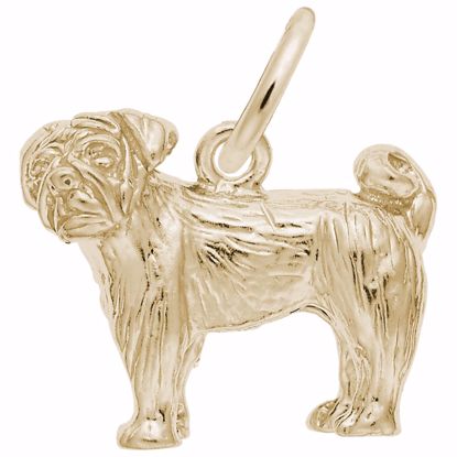Picture of Pug Charm Pendant - 14K Gold