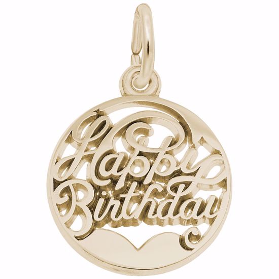 Picture of Happy Birthday Charm Pendant - 14K Gold