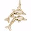 Picture of Two Dolphins Charm Pendant - 14K Gold