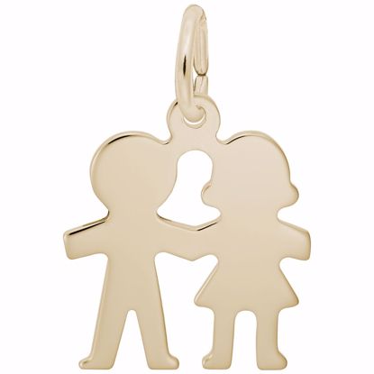 Picture of Boy And Girl Charm Pendant - 14K Gold